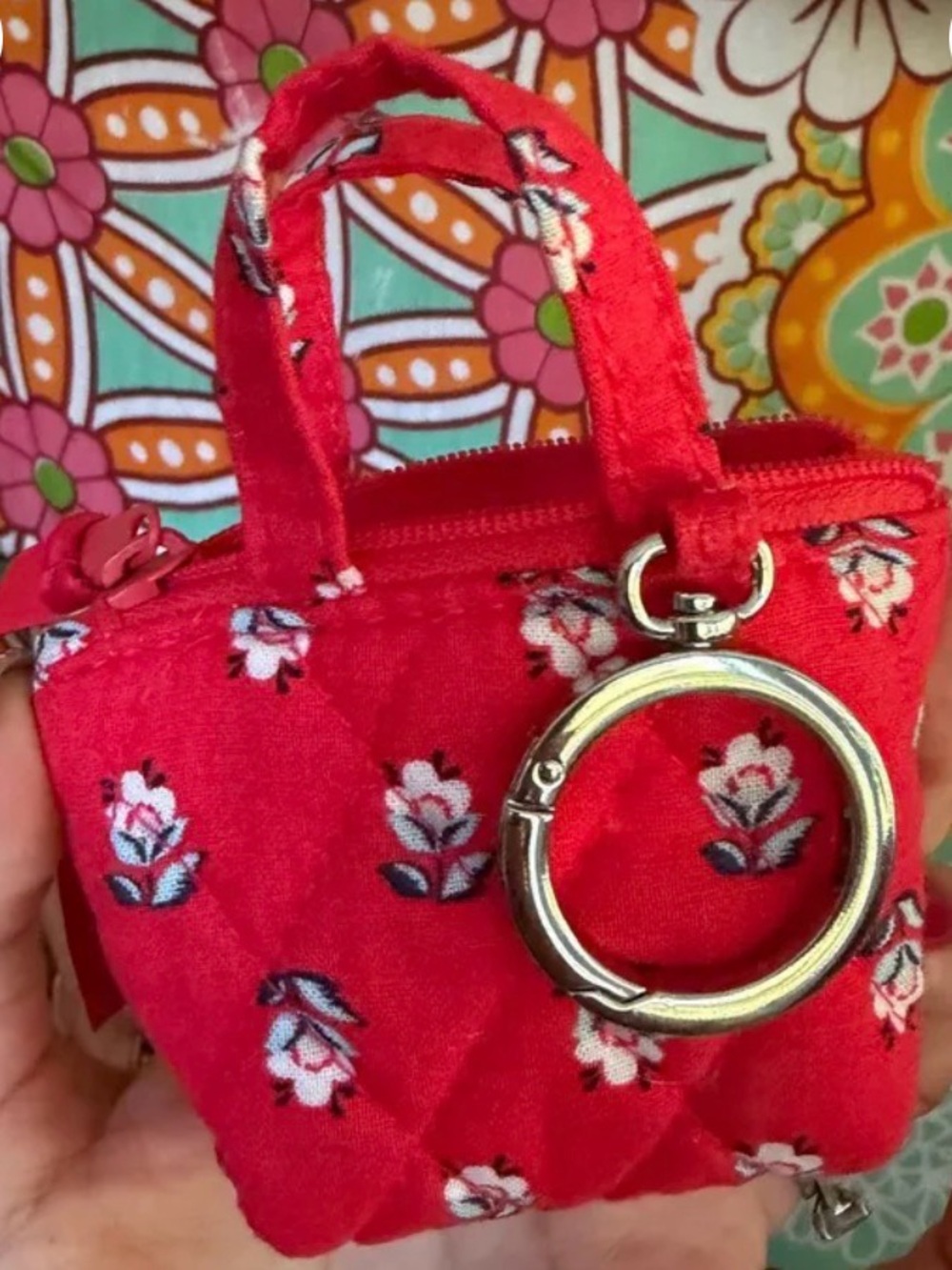 Vera Bradley quilted key chain